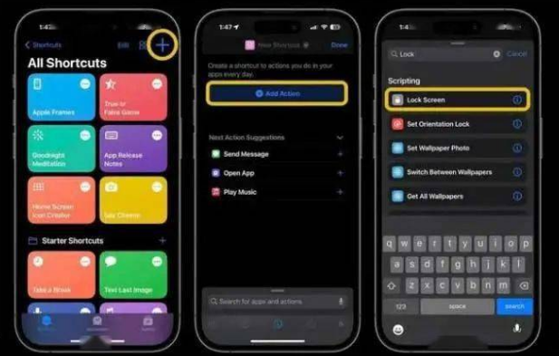 嘉鱼苹果14锁屏维修店分享iPhone14升级iOS16.4后如何创建锁屏快捷方式 
